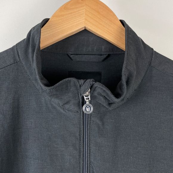 Linksoul Golf Jacket Windbreaker Full Zip Gray Black Colorblock Mens Large - Picture 4 of 8